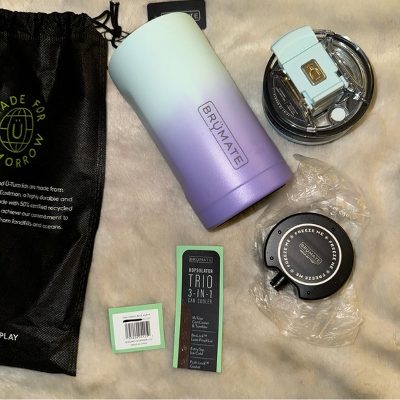 NEW! BRUMATE Lavender Haze Ombré Hopsulator Trio 3-in-1 Insulated Coozie Tumbler - Picture 2 of 6